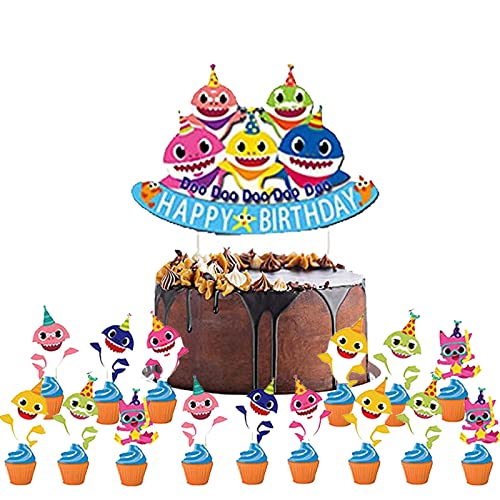 Baby Hai Geburtstag Deko Baby Shark Party Deko Geburtstag Baby Shark Kindergeburtstag Deko Baby Hai Kuchen Topper Geburtstag Baby Shark Torte Deko Geburtstag Baby Hai Geburtstag Party Deko von RZDQZY