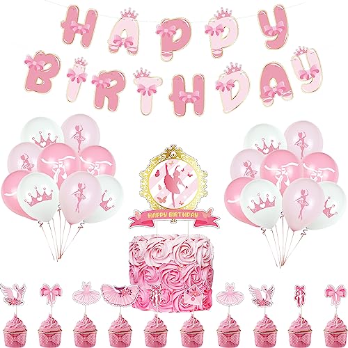 Ballerina Kindergeburtstag Deko Ballerina Geburtstag Deko Ballerina Deko Geburtstag Ballerina Luftballons Deko Ballerina Geburtstag Luftballons Ballerina Kuchen Deko Ballerina Geburtstag Banner von RZDQZY