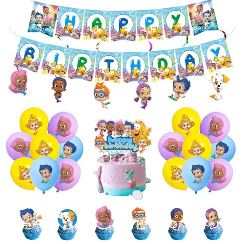 Bubble Guppies Geburtstagsdeko Bubble Guppies Geburtstag Deko Bubble Guppies Geburtstag Luftballons Bubble Guppies Kuchen Deko Bubble Guppies Geburtstag Girlande Bubble Guppies Spiralornamente von RZDQZY