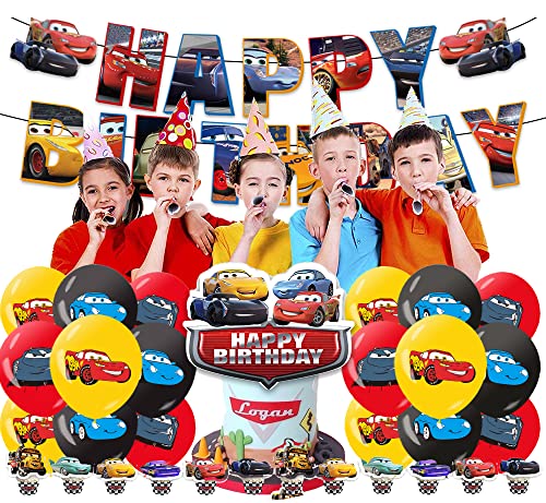 Deko Geburtstag Rennwagen Luftballons Auto Kindergeburtstag Deko Lightning Mcqueen Geburtstag Luftballons Rennwagen Torten Deko Rennauto Geburtstag Girlande Lightning Mcqueen Kuchentopper von RZDQZY