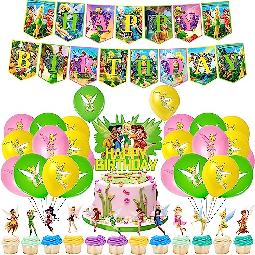 Geburtstag Deko Tinker Bell Kindergeburtstag Deko Tinkerbell Deko Geburtstag Tinkerbell Luftballons Deko Tinker Bell Luftballons Geburtstag Tinkerbell Kuchen Topper Tinker Bell Geburtstag Girlande von RZDQZY