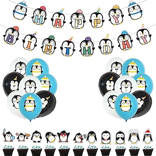 Pinguin Geburtstagsdeko Pinguin Party Deko Geburtstag Pinguin Geburtstag Party Deko Pinguin Luftballons Geburtstag Pinguin Geburtstag Luftballons Pinguin Kuchen Topper Pinguin Geburtstag Banner von RZDQZY