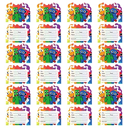 RZDQZY Rainbow Friends Geburtstag Deko Rainbow Friends Geburtstag Einladung Rainbow Friends Party Karte Rainbow Friends Party Karten Rainbow Friends Party Einladung von RZDQZY