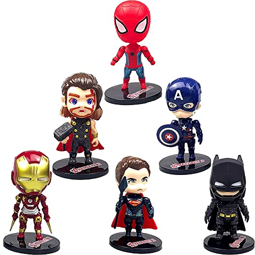 Tortentopper Figuren Superhelden Geburtstag Tortenfiguren Avengers Kuchen Topper Figuren Rächer Geburtstagstorte Topper für Kinder Superheld Partyzubehör von RZDQZY