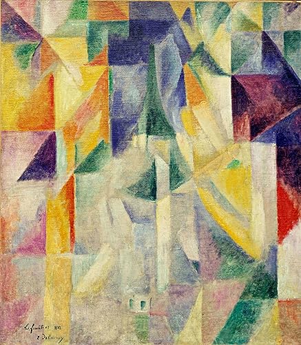 RZHRHJES Moderne Drucke Wandkunst Malerei Bilder Druck Wandgemälde Windows Painting Encaustic auf Leinwand von Robert Delaunay Poster Bilder für Wanddekoration 60x90cm von RZHRHJES