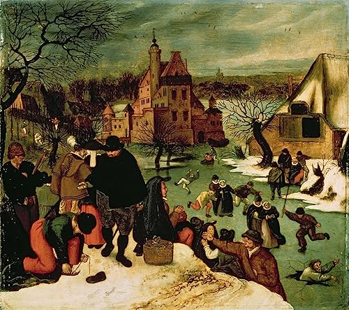 RZHRHJES Ölgemälde Wandbilder Abstrakte Leinwand Kunst Wandkunst Bild Druck Winter von Pieter Brueghel dem Jüngeren Kunst Leinwand Poster für Wanddekoration 60x90cm von RZHRHJES