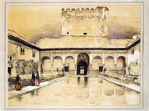 RZHRHJES Ölgemälde Wandbilder Abstrakte Leinwand Kunst Wandkunst Bild Druck die Alhambra von Granada Farblithographie von John Frederick Lewis Kunst Leinwand Poster für Wanddekoration 60x90cm von RZHRHJES