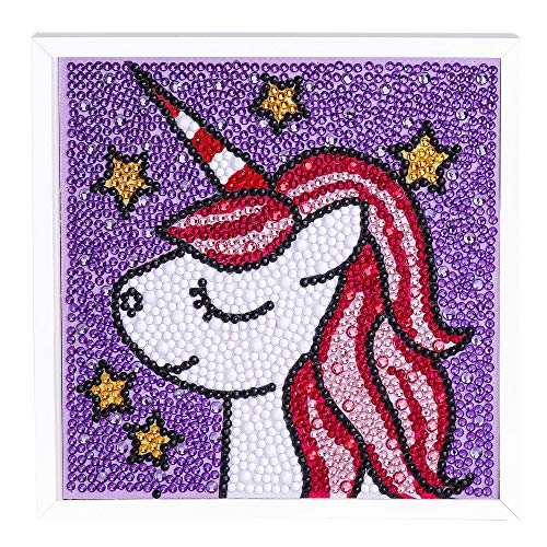 RZKJ-SHOP 5D Diamant Malerei Kits Full Bohrer DIY Kinder Mosaikherstellung Mit Fotorahmen, Strass Stickerei Kreuzstich Basteln Leinwand Wanddekor Aufkleber für Home Dekorationen,15 x 15CM von RZKJ-SHOP