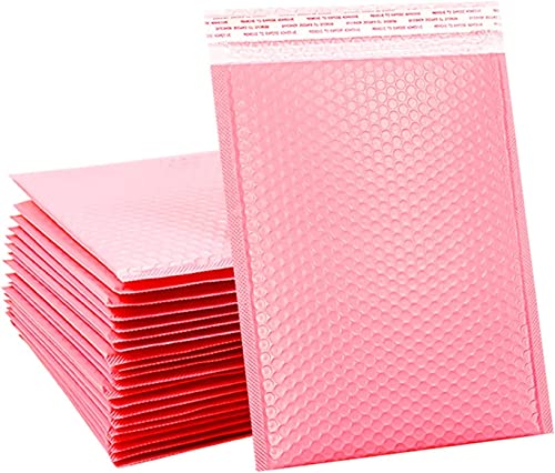 RZMZBY 25 Stück Versandtaschen mit Luftpolsterfolie,15 cm x 20 cm Versandtaschen Luftpolster selbstklebende, gepolsterte Umschläge Sakura Pink für CDs & Schmuck & Kosmetik von RZMZBY