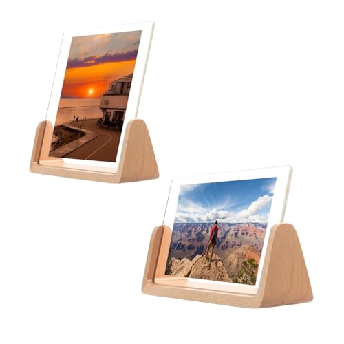 RZXBB 2er Set Holz Bilderrahmen Tisch Fotorahmen - U-förmige Portraitrahmen Mit Holzboden Und Transparenten Acrylrahmenabdeckungen - Bilderrahmen Fotogalerie Für Schreibtischplatte (13 * 18cm) von RZXBB