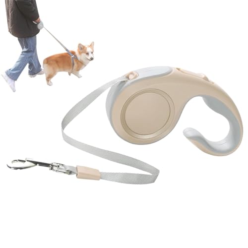 RZYBXATOX Einziehbare Haustierleine for Hunde | Rutschfeste Mehrzweck-Hundeleine, tragbares Outdoor-Hundeband, widerstandsfähige Haustierleine for Spazierengehen, Joggen, Wandern, Park/490(Gold,3m) von RZYBXATOX