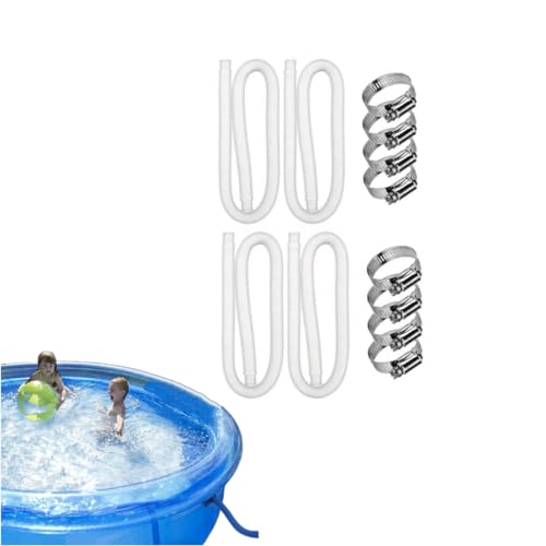 RZYBXATOX Poolpumpenschlauch for oberirdische Pools, Poolpumpen-Ersatzschlauch kompatibel, 1,25" x 59" Poolschlauchpumpe mit 2 Klemmen und 2 Rohrhaltern /147(4set) von RZYBXATOX