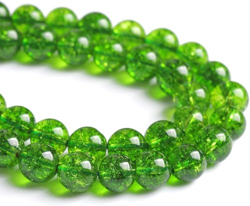 10 mm, 36 Stück, grüne Peridot-Kristallsteinperlen für Schmuckherstellung, DIY-Armbänder von RZYFEMM