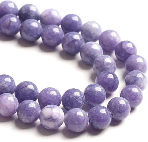 10 mm, 38 Stück, Lavendel, violett, Chalcedon, lose Perlen für Schmuckherstellung, Armband, Halskette von RZYFEMM