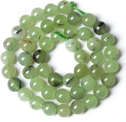 10 mm 38 Stück Naturstein-Prehnit-Jade-Perlen für Schmuckherstellung, DIY, Armband, Halskette von RZYFEMM