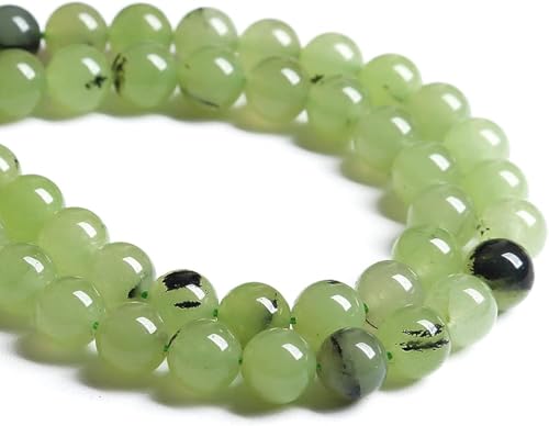 12 mm 32 Stück Naturstein-Prehnit-Jade-Perlen für Schmuckherstellung, DIY, Armband, Halskette von RZYFEMM