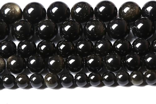 6 mm, 60 Stück natürliche Steine, goldener Obsidian, lose Abstandshalter für Schmuckherstellung, DIY-Armbänder von RZYFEMM