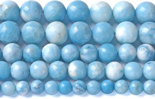 6 mm, 60 Stück natürliche blaue Larimar-Edelstein-Kristallperlen für Schmuckherstellung, DIY-Armbänder von RZYFEMM