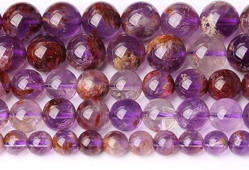 8 mm, 45 Stück natürliche Edelsteine, violette Geister-Kristallsteinperlen für Schmuckherstellung, DIY-Armbänder von RZYFEMM