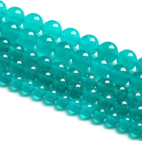 8 mm, 45 Stück natürliche blaue Amazonit-Chalcedon-Stein-Kristalle, lose Perlen für Schmuckherstellung, DIY, Armband, Halskette von RZYFEMM