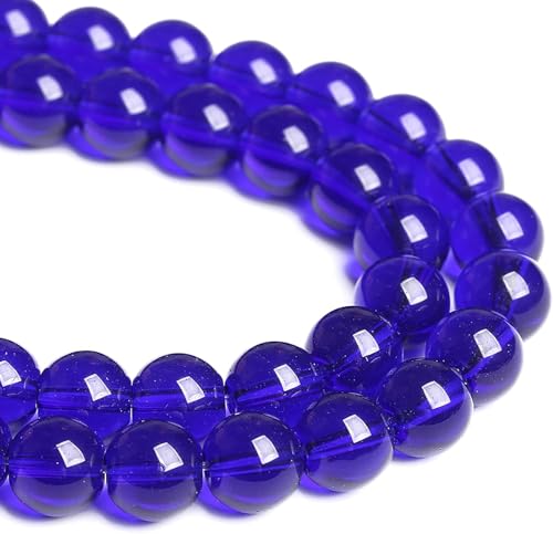 8 mm, 46 Stück, blaue Glasperlen, lose Abstandshalter, Kristallperlen für Schmuckherstellung, DIY-Armbänder von RZYFEMM