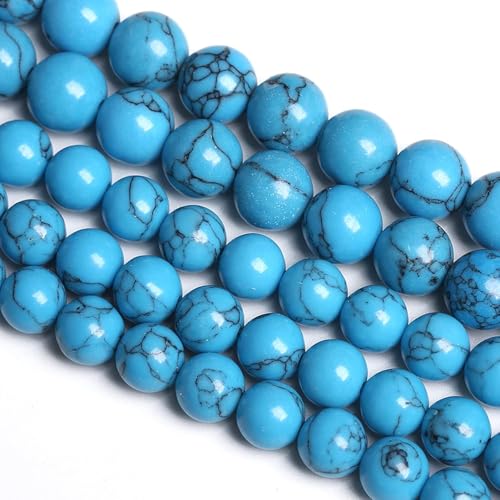 8 mm, 46 Stück blaue Türkis-Abstandshalter, lose Perlen für Schmuckherstellung, DIY, Armband, Halskette von RZYFEMM