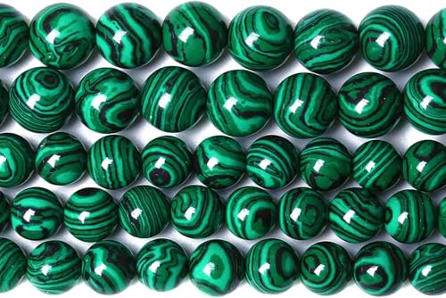 8 mm 45 Stück grüne Malachit-Abstandshalter für Schmuckherstellung, DIY, Armband, Halskette, 1 Strang, 38,1 cm von RZYFEMM