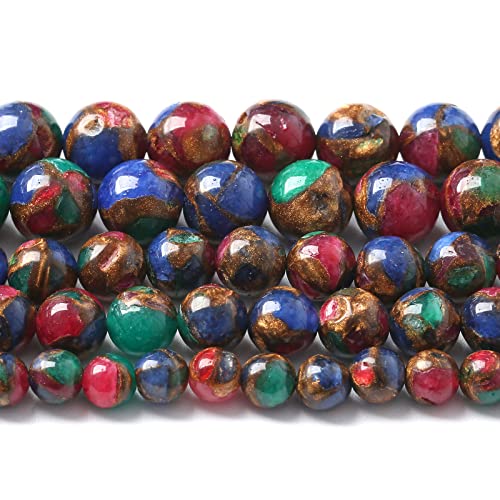 Cloisonne Bastelperlen, 10 mm, 37 Stück, gemischt, bunt, lose runde Perlen für Schmuckherstellung, DIY-Armbänder von RZYFEMM