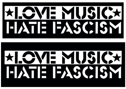 LOVE MUSIC - HATE FASCISM 5 x Aufnäher + 5 x Aufkleber Pack von Racker-n-Roll