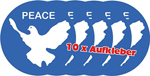 PEACE Friedenstaube 10er Pack Aufkleber von Racker-n-Roll