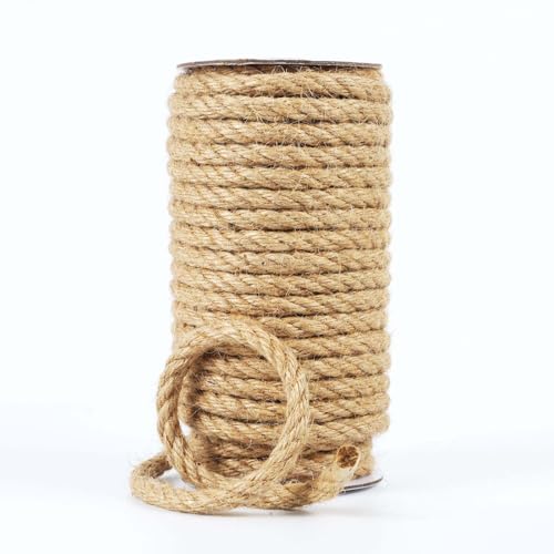 Radix Rope Natürliche Jute-Schnur, Juteseil, Rolle, strapazierfähige, dicke Schnur für Katzenkratzbaum, Bündelung, Gartenarbeit und Heimwerkerhandwerk (8 mm x 15 m) von Radix Rope