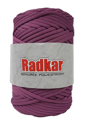 Radkar Polyesterkordel 3 mm -100 m -240 gr. Polyesterschnur, Makramee Garn, Polyester Taschenschnur, Polyester Häkelgarn (Blaubeere) von Radkar