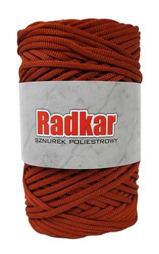 Radkar Polyesterkordel 3 mm -100 m -240 gr. Polyesterschnur, Makramee Garn, Polyester Taschenschnur, Polyester Häkelgarn (Kupfer) von Radkar