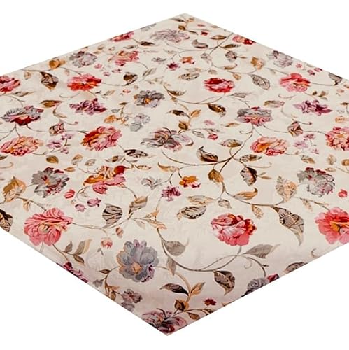 Raebel 110x110 cm Mitteldecke - Jacquard Ecru-bunt ''Blumenmotiv'' von Raebel OHG