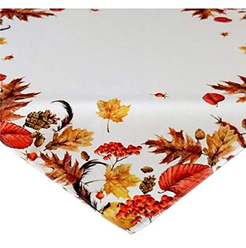 Raebel Tischdecke Herbst 110x110 cm Eckig Pflegeleicht Decke Herbstdecke Mitteldecke Stoff 100% Polyester von Raebel OHG