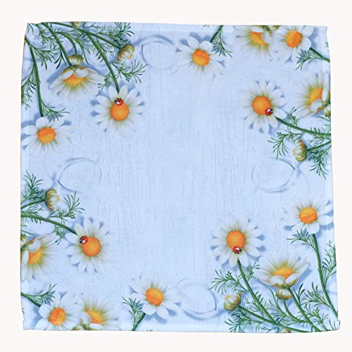 Raebel Tischdecke Mitteldecke Sommer Deko Tischdeko Bedruckt Kamillenblüten Pflegeleicht Polyester (40 x 40 cm) von Raebel OHG