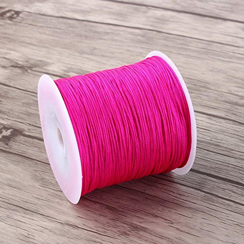 Rose Red Nylon Chinesische Knotenschnur Makramee Armband Herstellung Rattail Makramee Faden Schnur Nylon Perlenschnur DIY Armb?nder und Halsketten Schmuck Herstellung 100M x 0,8mm von Raguso