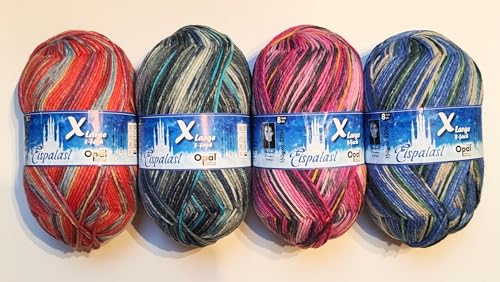 Opal/Sockenwolle / 8 ply/fädig / 4 x 150g. / " Eispalast " / 2021 / Opalwolle/Wollpaket / von Rahm