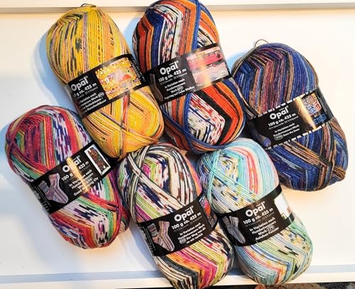 & AngiesStrickZauber verkauft: Opal/Sockenwolle / 4 ply/fädig / 6 x 100g. / Hundertwasser - Paket Z1 von Rahm