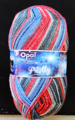 & AngiesStrickZauber verkauft:Opal/Sockenwolle / 4 ply/fädig / 1 x 100g. / Pretty mit Silbereffekt/ /"Die Sinne verstricken" / Tutto-Opal Sockengarn/Strickwolle von Rahm