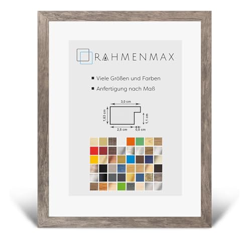 RahmenMax® Morena Bilderrahmen Holz 45x72 cm zum Aufhängen/Bilderrahmen Maßanfertigung möglich/MDF Posterrahmen/Bilder Rahmen in Apfel Dekor mit 1mm Antireflex Acrylglas/Puzzle Rahmen von RahmenMax