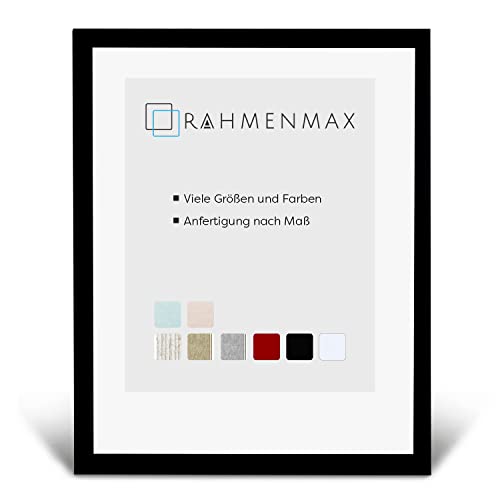 RahmenMax® Skane Bilderrahmen Holz 21x31 cm zum Aufhängen/Bilderrahmen Maßanfertigung möglich/MDF Posterrahmen/Bilder Rahmen in Schwarz Matt mit Acrylglas/Puzzle Rahmen von RahmenMax