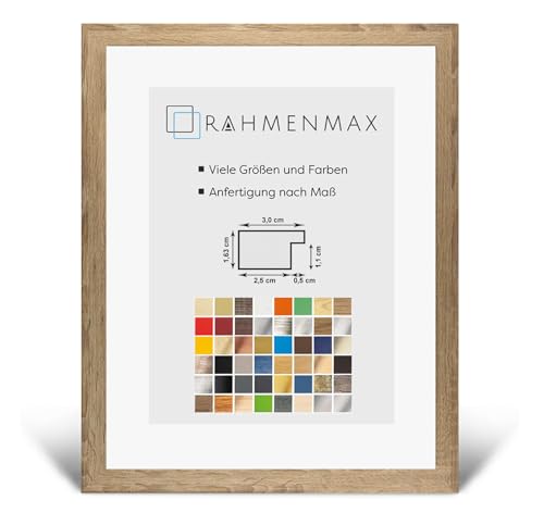 RahmenMax Morena Holz Werkstoff Bilderrahmen 23 x 28 cm modernes sehr eckiges Profil 28 x 23 cm grosse Farbauswahl jetzt: Sonoma Eiche mit Kunstglas klar 1 mm von RahmenMax