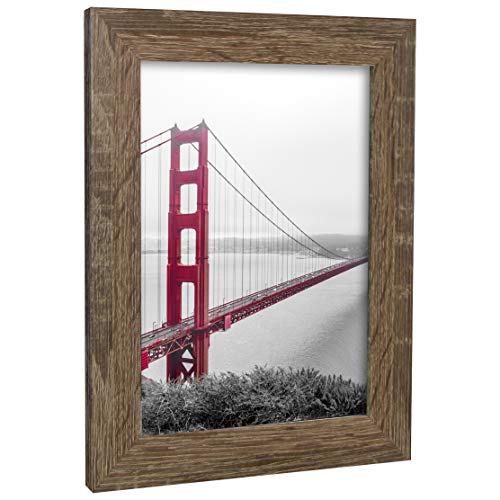 Bilderrahmen Fotorahmen 30x70 cm Wildeiche bilderrahmen zum aufhängen MDF Picture Frames Farbe und 40 verschiedene Größen wählbar ohne Passepartout Rahmen Rio von Rahmengalerie24