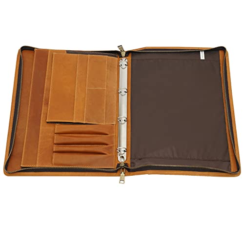 Leder Mappe Laptop Organizer Geschenk für Männer 12.9 Zoll Professional Business Organizer A4 Notizblock Polyester Innenfutter Geschäftsreisen Arbeit von Railoxo