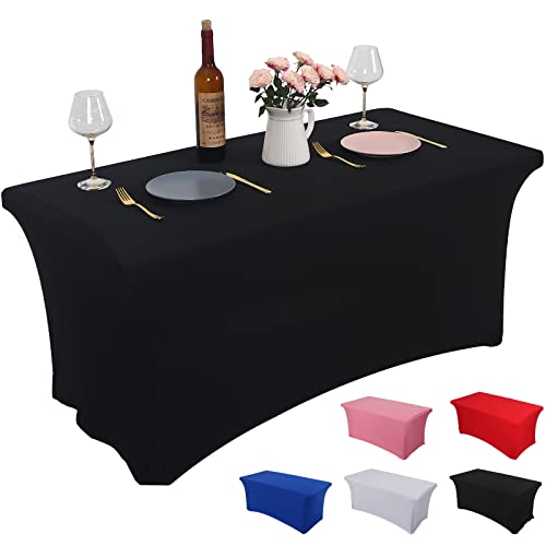 Rainberg Dehnbare Tischdecken für rechteckige Tische, Tischdecke, Spandex, rechteckig, für Hochzeit, Party, Heimdekoration, 183 x 76 x 76 cm (L x B x H), 183 x 122 cm) von Rainberg