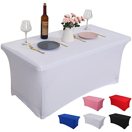 Rainberg Dehnbare Tischdecken für rechteckige Tische, Tischdecke, Spandex, rechteckig, für Hochzeit, Party, Heimdekoration, 183 x 76 x 76 cm (L x B x H), 183 x 122 cm) von Rainberg