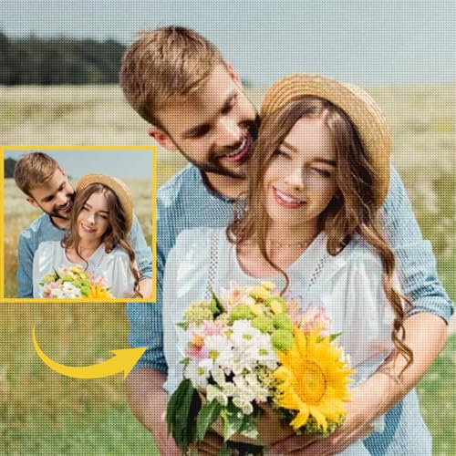 5D Diamond Painting Eigenes Foto, Diamond Painting Personalisiert Diamant Full Bilder, Benutzerdefinierte Design Diamond Painting Selbst Gestalten, Geschenke für Zuhause Dekoration, 30X30cm von Rainsar