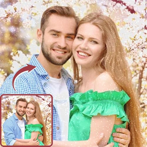 Diamond Painting Eigenes Foto, Personalisiertes Diamond Painting, Diamond Painting Selbst Gestalten 5D, Volldiamant-Design, DIY Privat Bild Geschenke für Zuhause Dekoration, 30x30cm von Rainsar