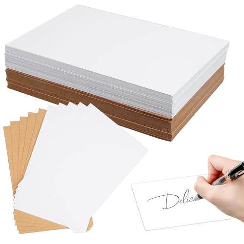 120 Stück A6 Kraftpapier Karten, Blanko Postkarten Blanko Karten zum Selbstgestalten 14,5 X 9,5cm, Karteikarten Blanko, Papier Karten Blanko für DIY-Grußkarten, Hochzeitseinladungen, Einladungen von Rairsky